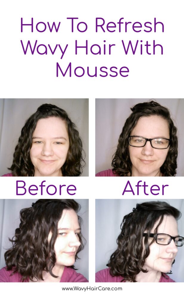 how to refresh wavy hair with mousse for day 2 or day 3 hair #curlygirlmethod