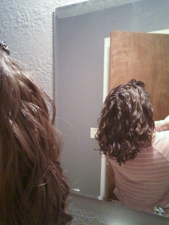 back of wavy hair