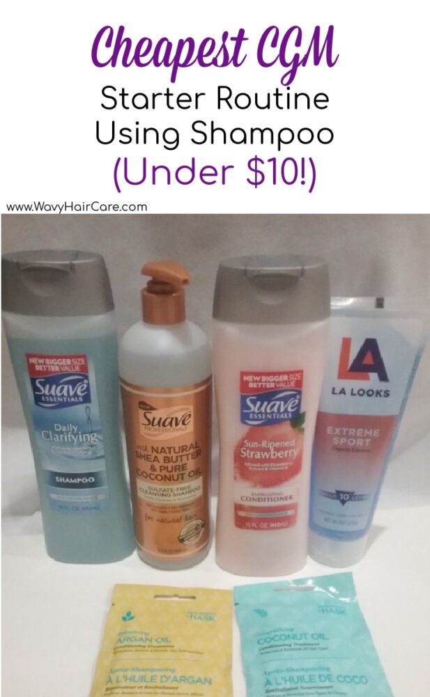 cheapest curly girl method starter routine including shampoo - under $10!