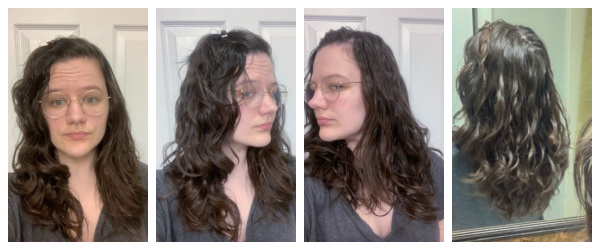 Results from combing mousse in wavy hair