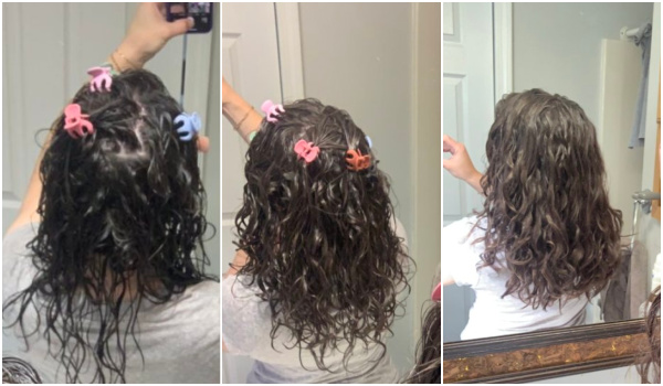 Root clip to correct cowlick wavy hair